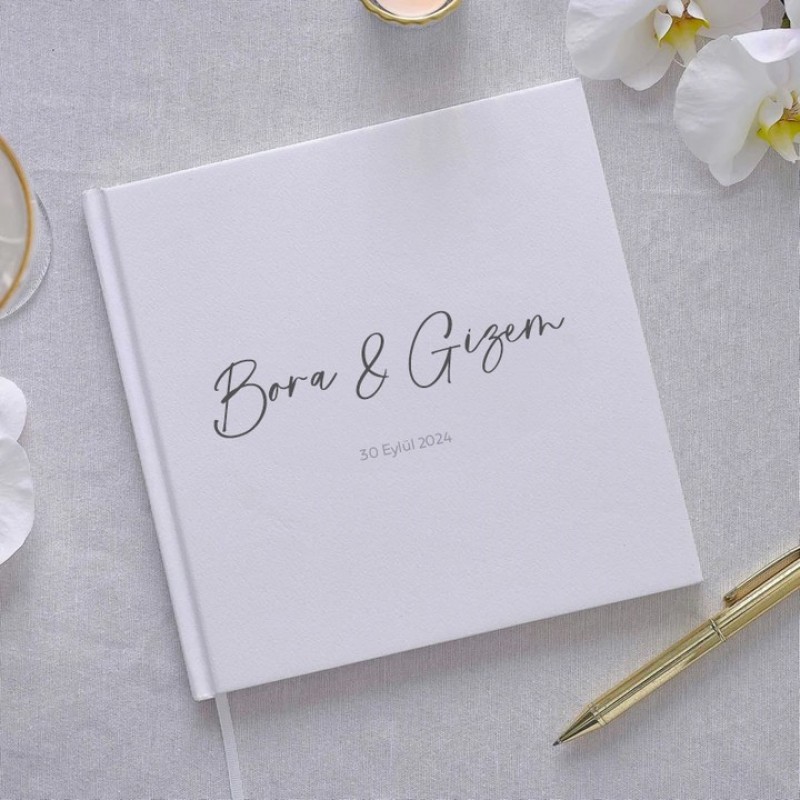 Düğün Özel Gün Anı ve Ziyaretçi Defteri 21cm x 21cm 50 Yaprak Ücretsiz Kargo