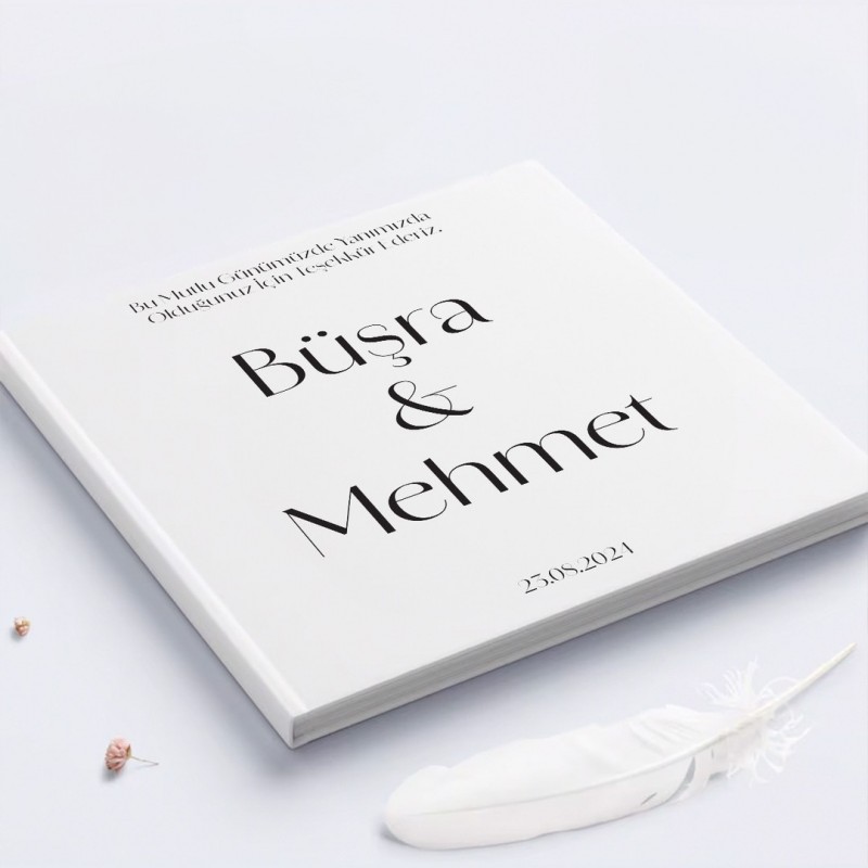 Düğün Özel Gün Anı ve Ziyaretçi Defteri 21cm x 21cm 50 Yaprak